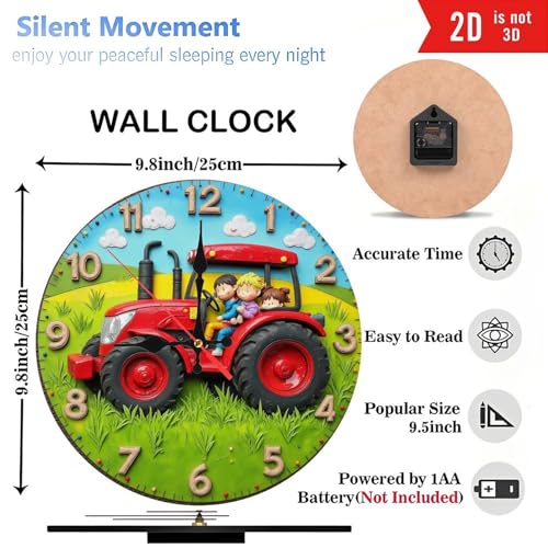 Reloj de pared infantil con diseño granja 10 pulgadas miniatura 3
