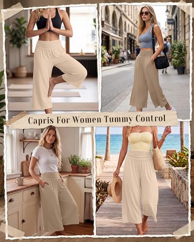 Pantalon de yoga capri en tricot fluide de qualité supérieure