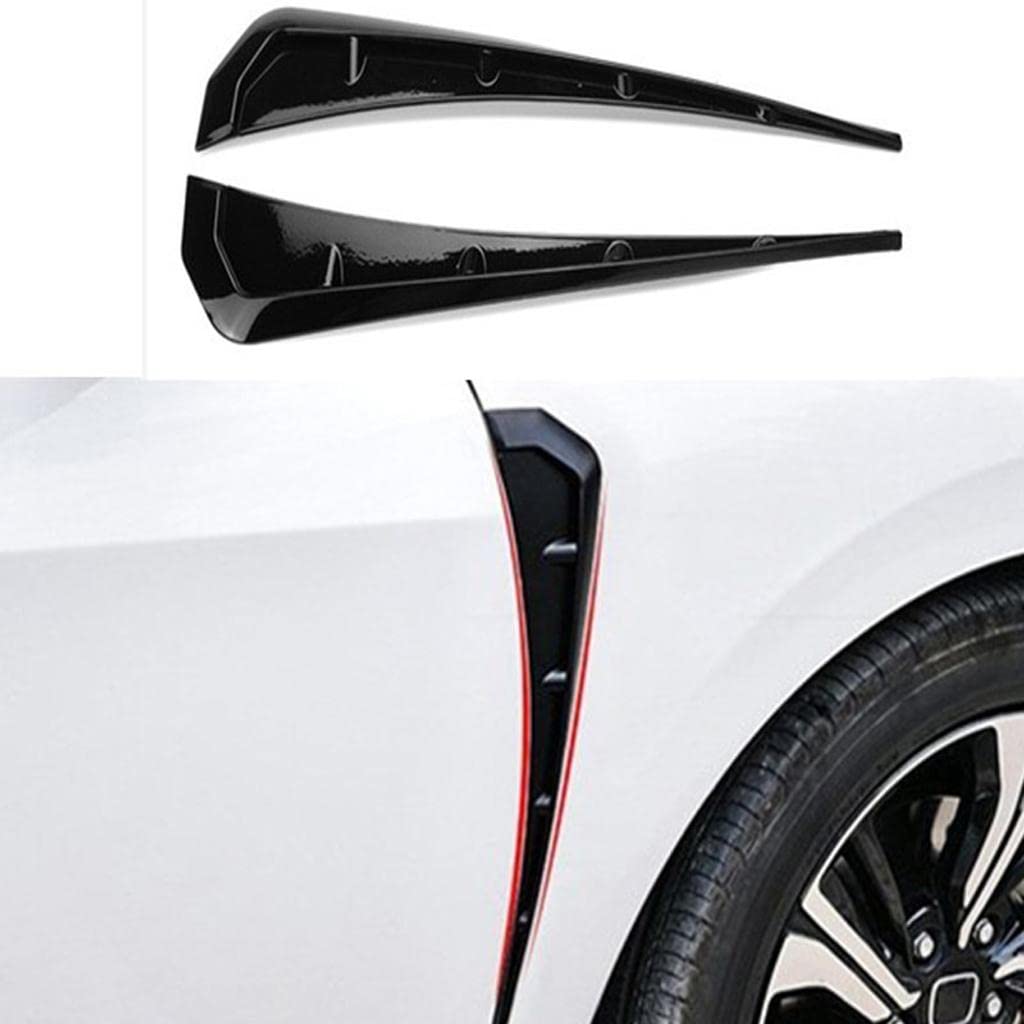 2 Pieces Simulation Hood Vent Decor Car Side Air Flow Sticker Carbon Black| Motors |Body Kits-picture-23