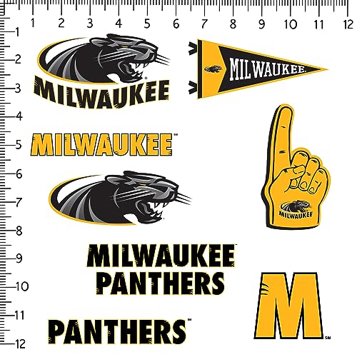 Image of University of Wisconsin Milwaukee 8ct Vinyl Large Deluxe Stickers Variety Pack - Laptop, Water Bottle, Scrapbooking, Tablet, Skateboard, Indoor /Outdoor - Set of 8