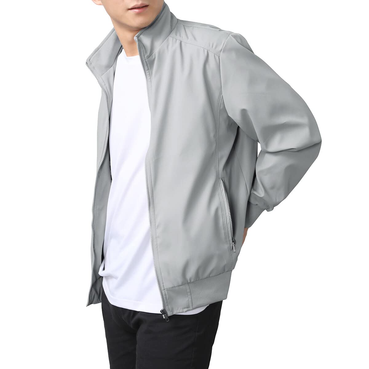 Allthemen Giubbotto da Uomo Invernale Caldo da Aviatore Leggero Giacca Tattica Militare Casual Autunno Giacca Sportiva Maniche Lunghe Zip Primavera Collo Alto Taglio Vento