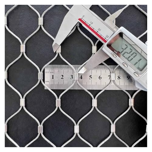 DTVEW Malla de Cable de Balaustrada de Cable, Flexible Ventana Terraza Red Protección 3cm/1,2mm Balcones, para Jaulas Animales y Aves Corral(2.5x10m)