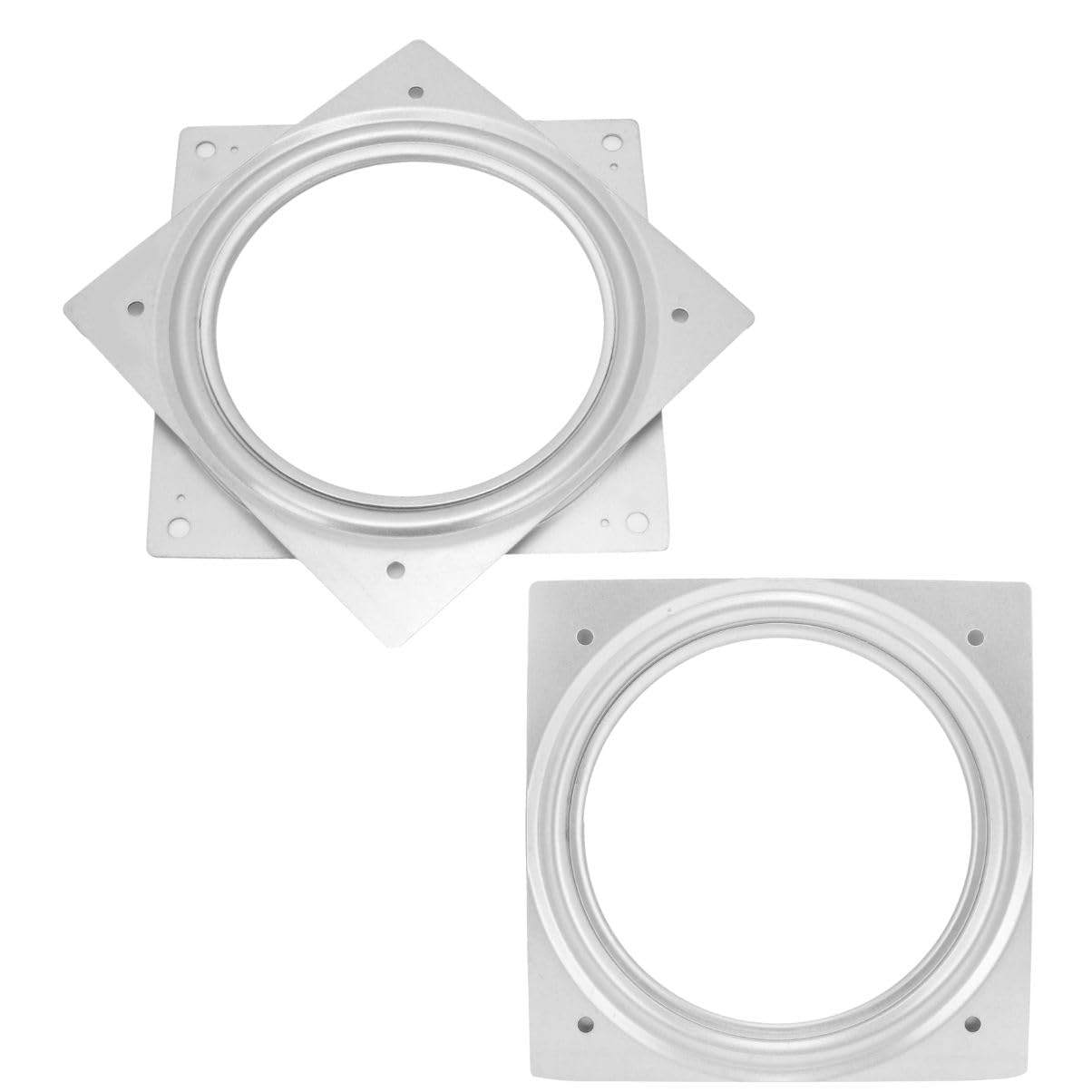 2PCS Bar Stool Swivel Plate, 6inch 360 Degree Stool Rotating Plate Replacement Square Shape Turntable Bearings Plate for Recliner Chair
