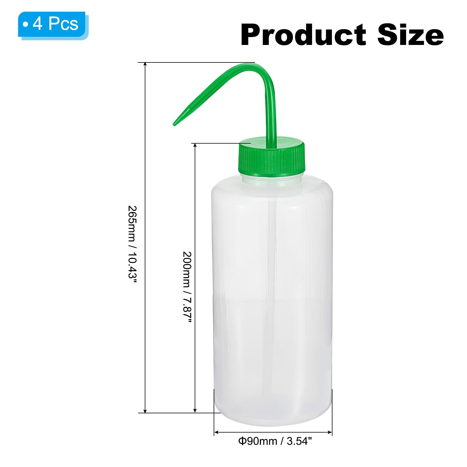 PATIKIL 1000ml Bottiglia Per Lavaggio, 4pcs Bottiglia Di Plastica A Compressione A Bocca Larga Strumenti Per Innaffiare Per Schiuma Per Sapone Verde Pulizia Lavaggio Irrigazione