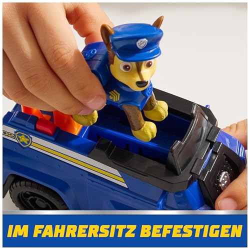 PAW PATROL Chase-Figur mit Polizei-Fahrzeug, stabiles Basis-Fahrzeug, authentisches Spielzeug zur Serie für Kinder ab 3 Jahren