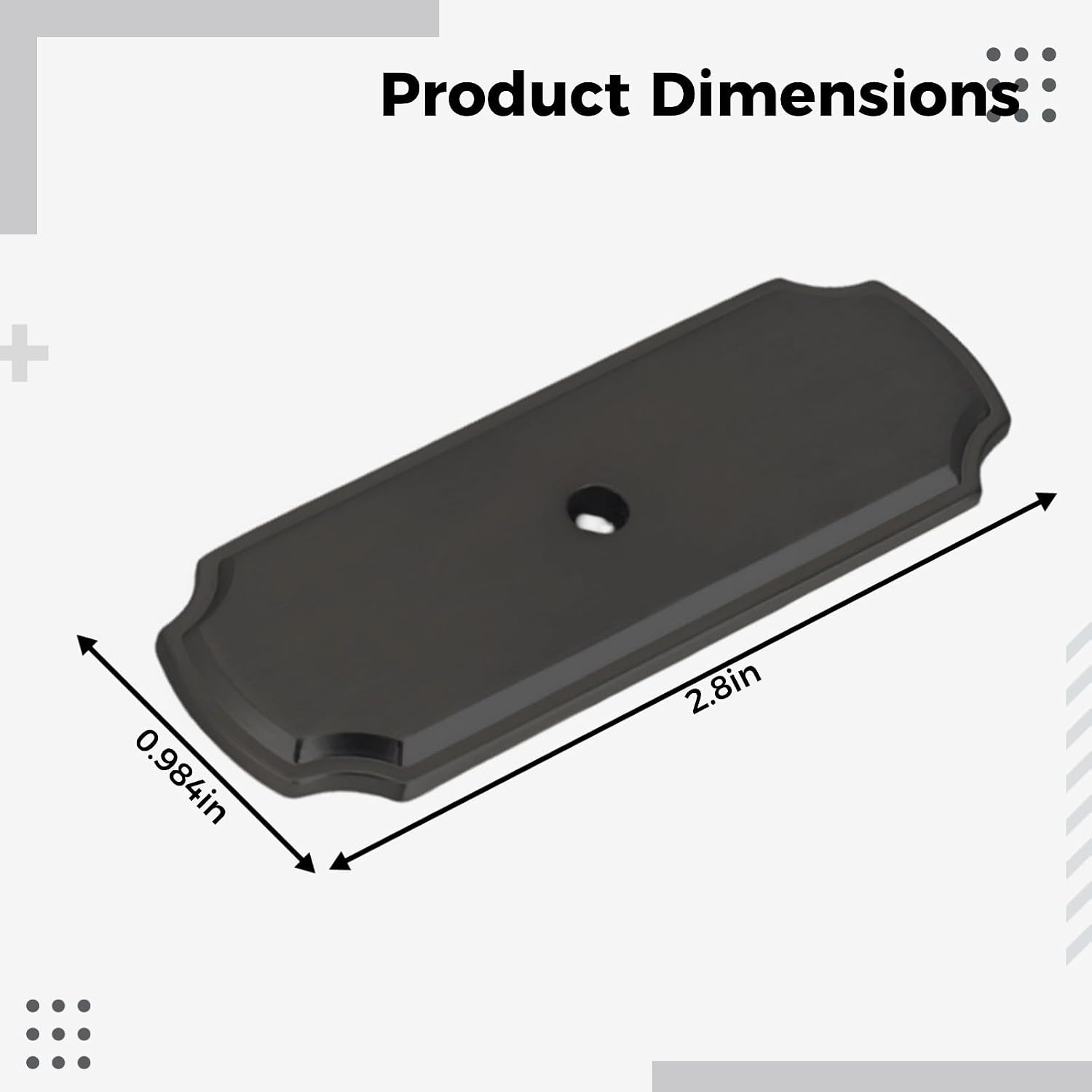 10 Pack Cabinet Back Plates, 2.8 In Matte Black Zinc Alloy Backplate For Cabinet Knobs, Hardware For Dresser, Drawer, Cupboard