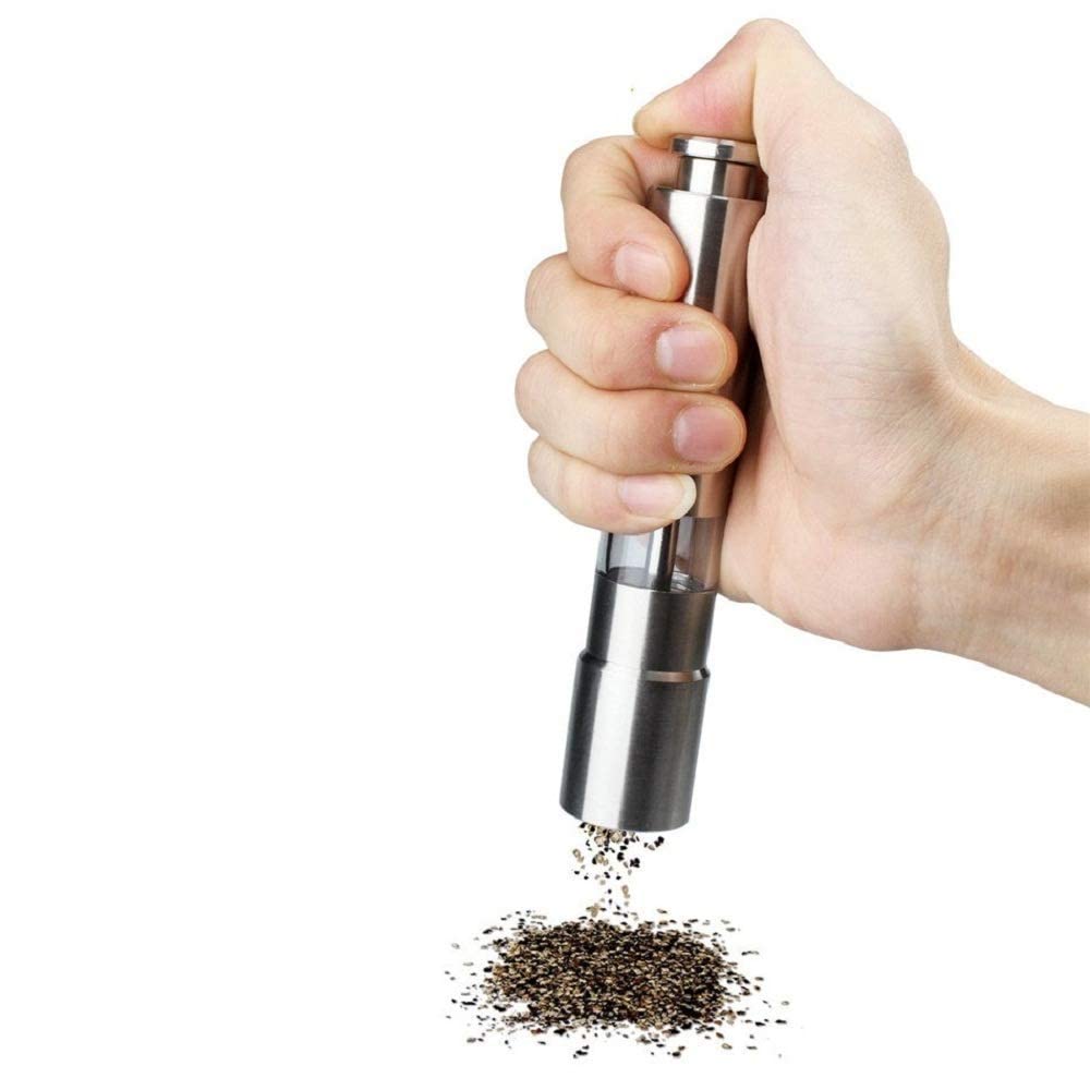 Manual Stainless Steel Salt Pepper Muller Spice Mill Grinder Thumb Push Type Easy Cooking Tools Kitchen Accessories Pack of 1-image-7