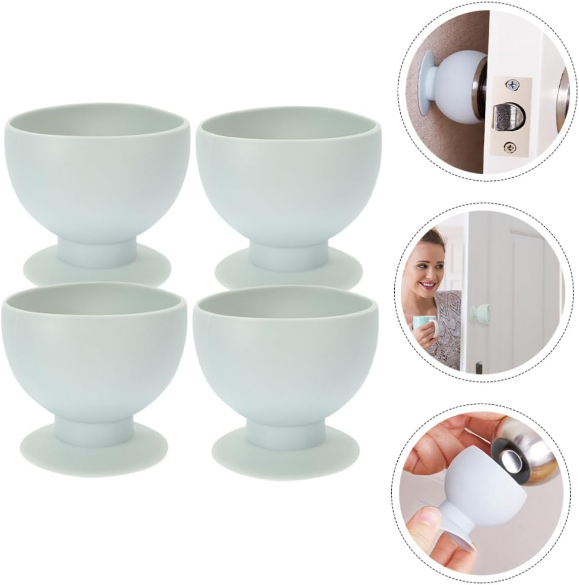ORFOFE 4pcs Door Handle Protector Collision Door Knob Covers Silicone Pad for Boys and Girls Safety