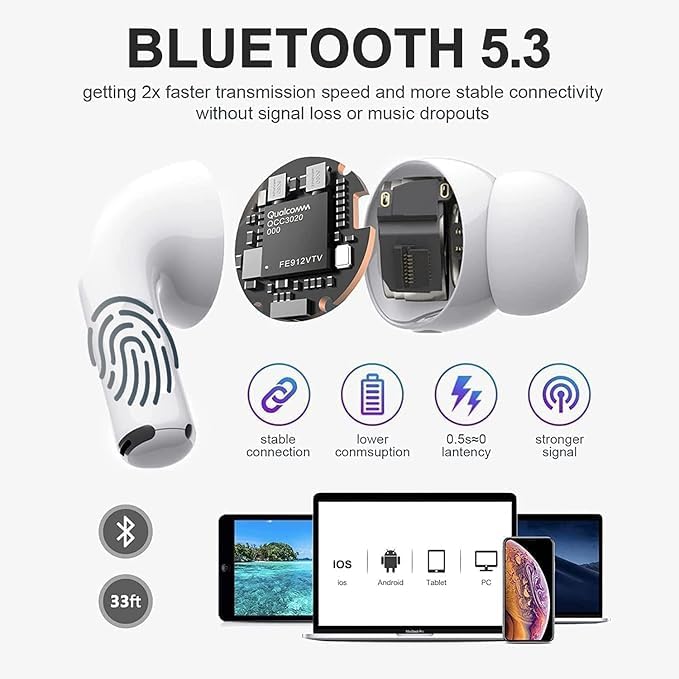 Image of Wireless Ear Buds Air Buds Pro (2nd Generation), Bluetooth Headphones with Charging Case Included, Over 42 Hours of Battery Life, Effortless Setup for iOS /Android