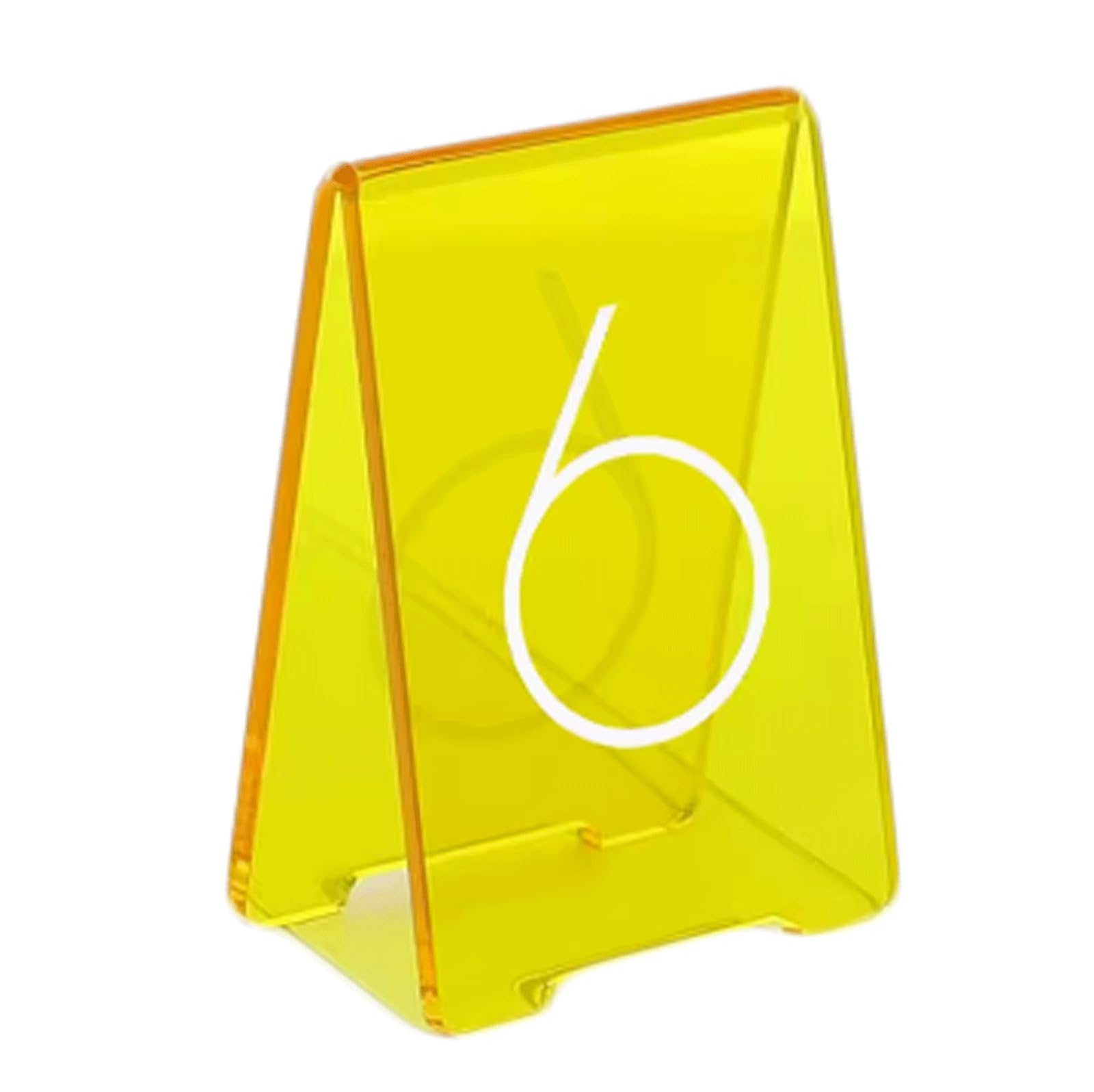 Mini Soporte para Menú De Mesa De Acrílico Translúcido, 6 Piezas, Soporte para Números De Mesa Multicolor, Tarjetas De Lugar Acrílicas para Comedor, Restaurante (Amarillo 13)
