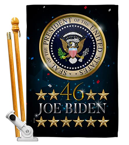 Biden Harris Flag US President 46 House Flag Set Patriotic Vote Democrat Republican Tea Party United State American Election Decoration Banner Small Garden Yard Gift Double-Sided, Made in USA