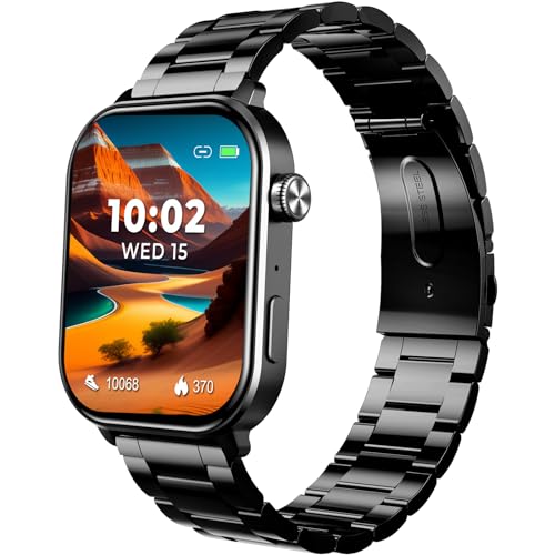 Image of beatXP Unbound Pro 1.96 inch Super AMOLED Display Bluetooth Calling Smart Watch, Metal Body, Rotary Crown, 410 * 502px, 800 Nits, 60Hz Refresh Rate, 100+ Sports Modes, 24 /7, IP67 (Black Metal)