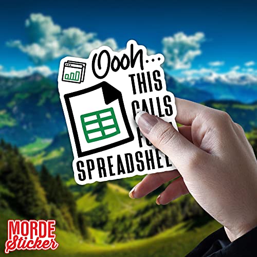 (Set 3Pcs) This Calls For A Spreadsheet Sticker Funny Spreadsheet Math Office Waterproof Die-Cut Vinyl Sticker 3" Decal For Water Bottle Tumbler Phone Case Laptop Cars Merchandise Decoration Gift For Co-Worker #TOP5