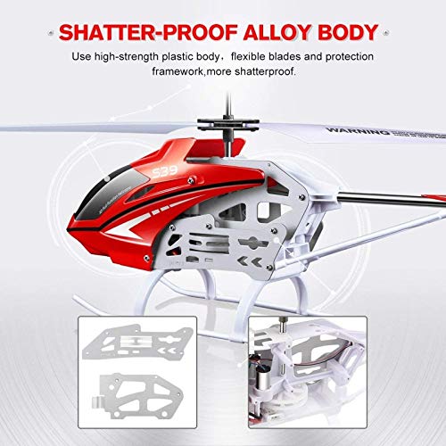 Image of POCO DIVO Raptor S39 RC Helicopter 2.4Ghz Medium Size Alloy Gyro Dual Speed 3CH Indoor Flight Aircraft with Light, Red