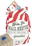 Tree Buddees North Pole Mail Service Personalizable Christmas Gift Bag (Red Stripes)