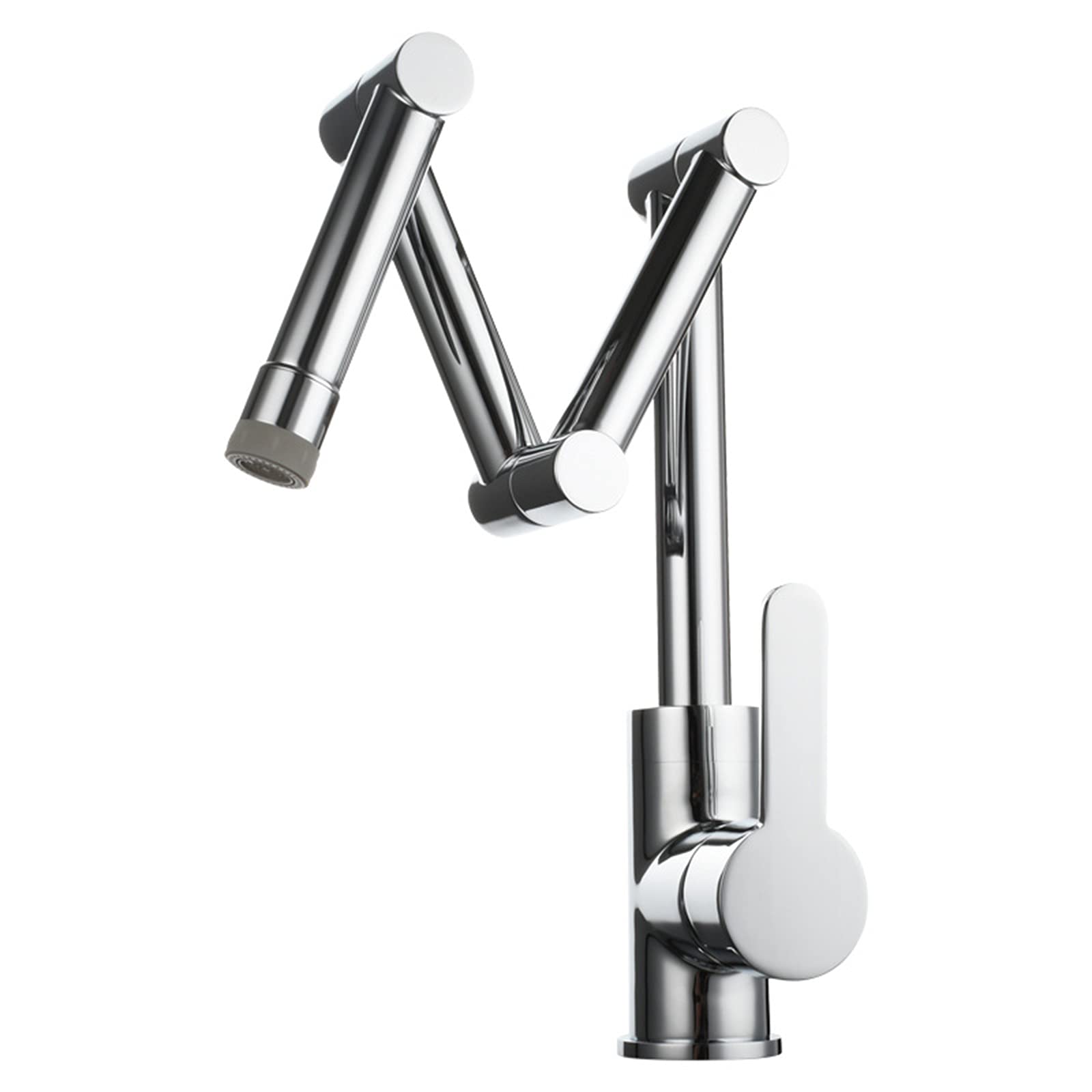 Grifo para llenar ollas, Grifo de Cocina Plegable y Extensible de Acero Inoxidable 304, Grifo Mezclador Monomando para Agua fría y Caliente, Cromado (Color: Cromo)