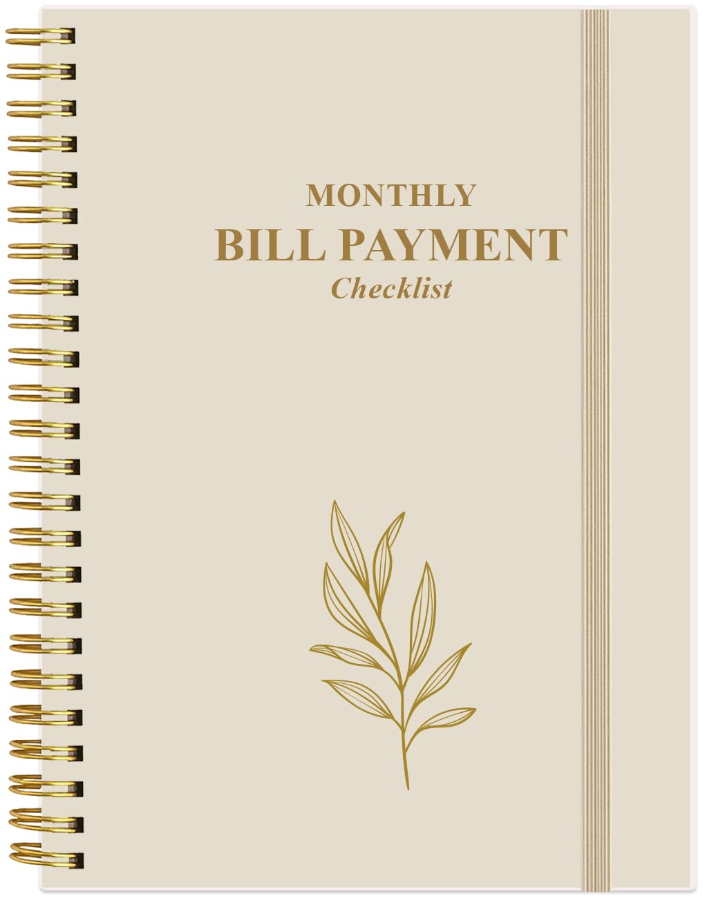 Monthly Bill Payment Checklist - Monthly Bill Organizer & Planner for Personal Budgeting Financial, Bill Payment Tracker Notebook, 5.8" x 8.5", Beige