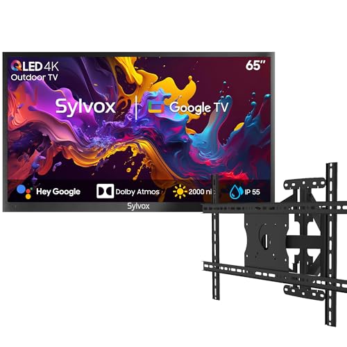SYLVOX 65' TV da Esterno & Supporto da Parete, QLED 4K UHD...