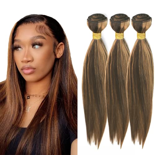 Biottihair Highlight Bundles Ombre Bunbdles Human Hair P4/30 Bundles Straight Human Hair Bundles 8 10 12 Inch Ombre Braz