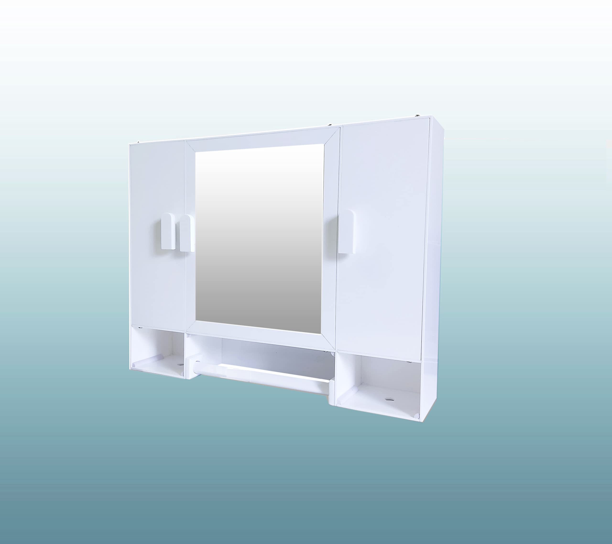 Diplomat Gold White Acrylic 3 MM Thickness (20" x 4" x 16" inch) Bathroom/Wash Basin/Wall Mirror/Cosmetic/Groming kit Storage/Wall Big Mirror Cabinet