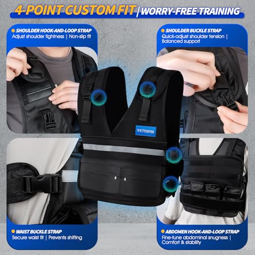 Image of Adjustable Washable Weighted Vest for Women Men, Flexible Cushioning & 4-Layer Breathable Fabric, V-Neck for Walking, Running & Strength Training