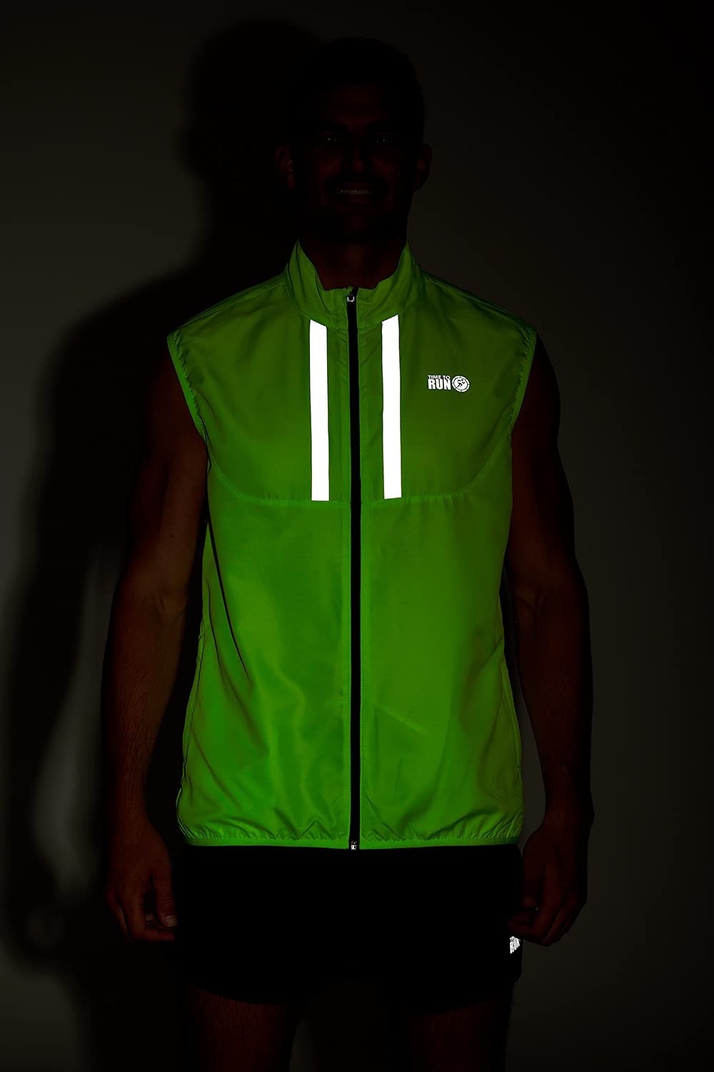 time to run Laufveste ärmellos Gilet Mit Taschen für Herren - Leichte Winddichte Atmungsaktiv - Ideal für Übung und Jogging