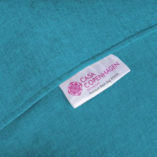Image of Casa Copenhagen Premium Designer Fabric Bean Bag Chair, Filled with Beans | Capacity: Upto 7 Ft Height, 200 KG Weight | 5XL | Sky Blue