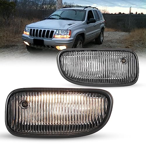AUTOFREE Fog Lights for JEEP Grand Cherokee 1999-2003 with Bulbs H12 12V53W Fog Lamps Replacement- 1 Pair (Clear Lens)