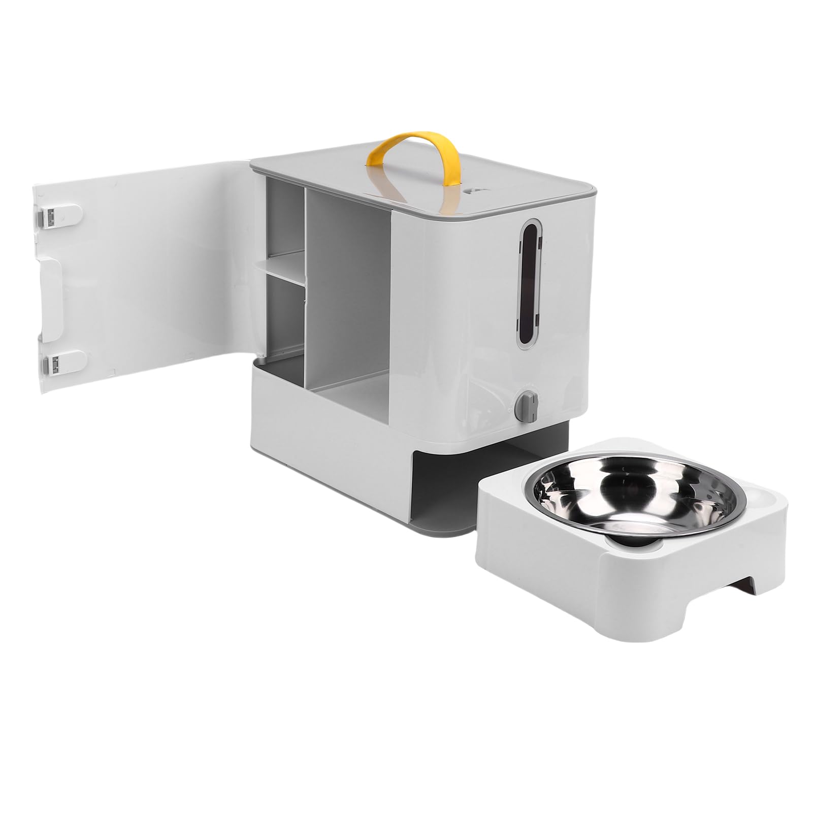 Alimentatore Automatico per Animali Domestici, Organizzatore di Snack Temporizzato di Grande Capacità Dispenser di Cibo per Cani Gatti per Gatti Cani di Piccola Taglia, Dispenser (GRAY)