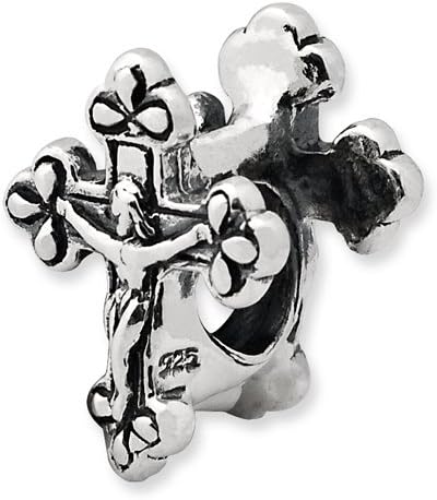 .925 Sterling Silver Crucifix Bead