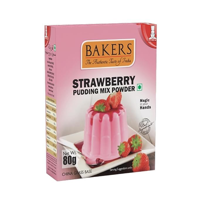 BAKERS Instant Pudding 4 Flavors Mix Combo Pack Mango, Pineapple, Strawberry, Pista – Instant Dessert Mix – 80gm Each| Ready in 5 Minutes | Vegetarian | Perfect for Custard, Ice Cream & Cake Topping - Image 3 thumbnail