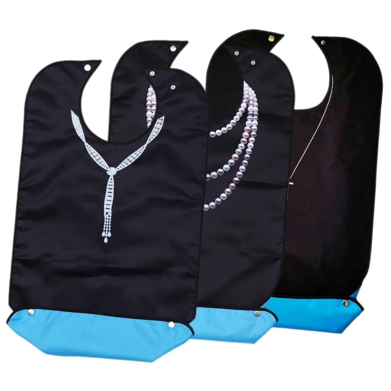 3 Stück-pack Wiederverwendbare Essbestecke Lätzchen für Erwachsene aus Polyester mit Krümelfänger und Leichtem Gewicht Kleiderschutz im Haushalt für Senioren