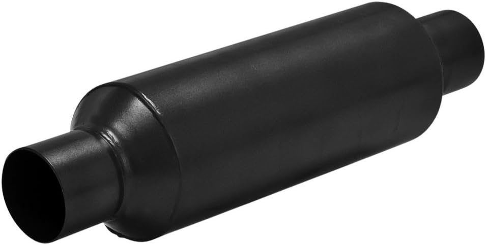 815425 Outlaw Race 2.50" Center In/2.50" Center Out 409S Muffler with Aggressive Sound, Black