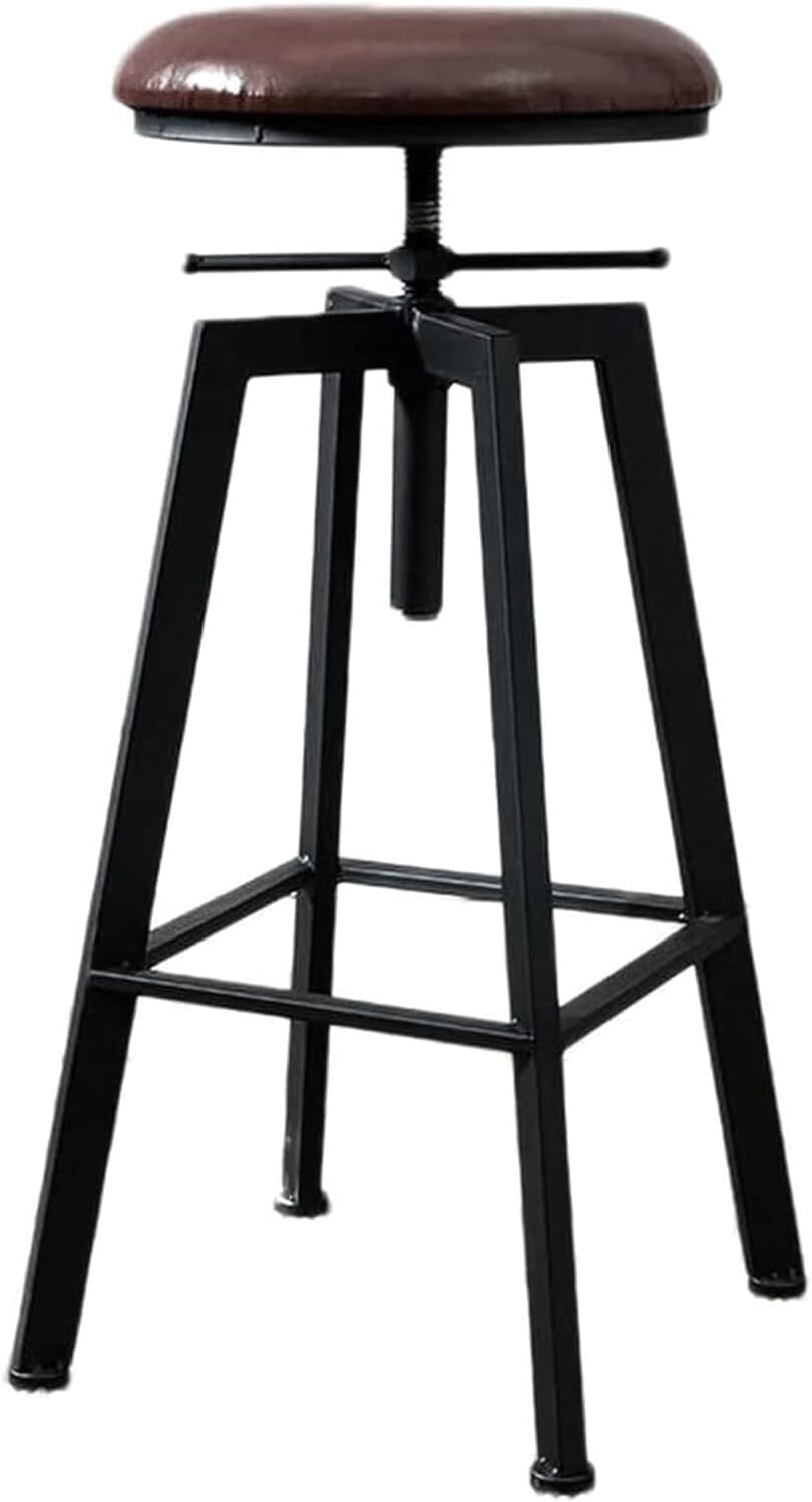 DZYHFCO Bar Stool Bar Stool with Wrought Iron Backrest Modern