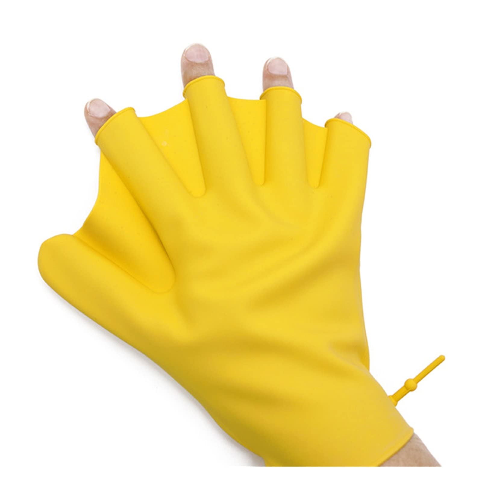1 Paire de Gants Natation palmés, d'entraînement résistance à l'eau, plongée en Silicone, Mitaines