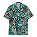 Tropical Raccoon Hawaiian Shirts for Men Women, Summer Beach Animal Button Down Short Sleeve, Raccoon Lover Gifts