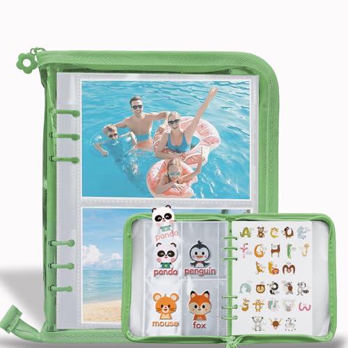 Image of Sticker Organizer,Organize Your Stickers with Ease A5 Sticker Storage Album,Sticker Book with 120 Sized Pockets and 40 Sheets of Double-Sided Reused Blank Paper,for Planner Stickers, Recipe Cards