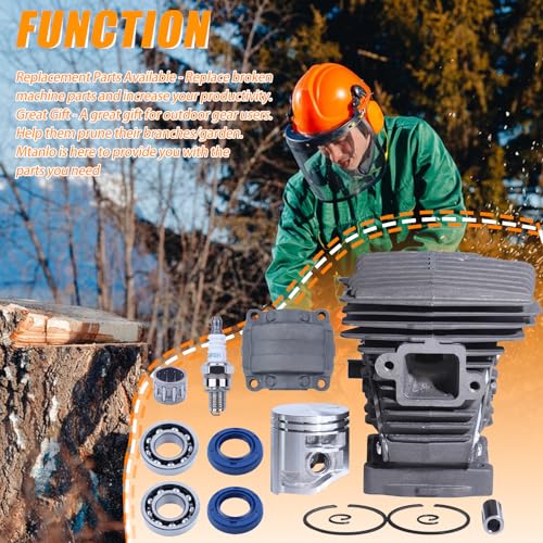 Cylindre Piston Kit pour Stihl MS181 MS171 MS171C MS181C MS211 MS180 MS250 Tronçonneuse,1139 020 1203, 1139 030 0401, 38mm Cylindre Piston avec Couvercle de Cylindre Bougie d'Allumage