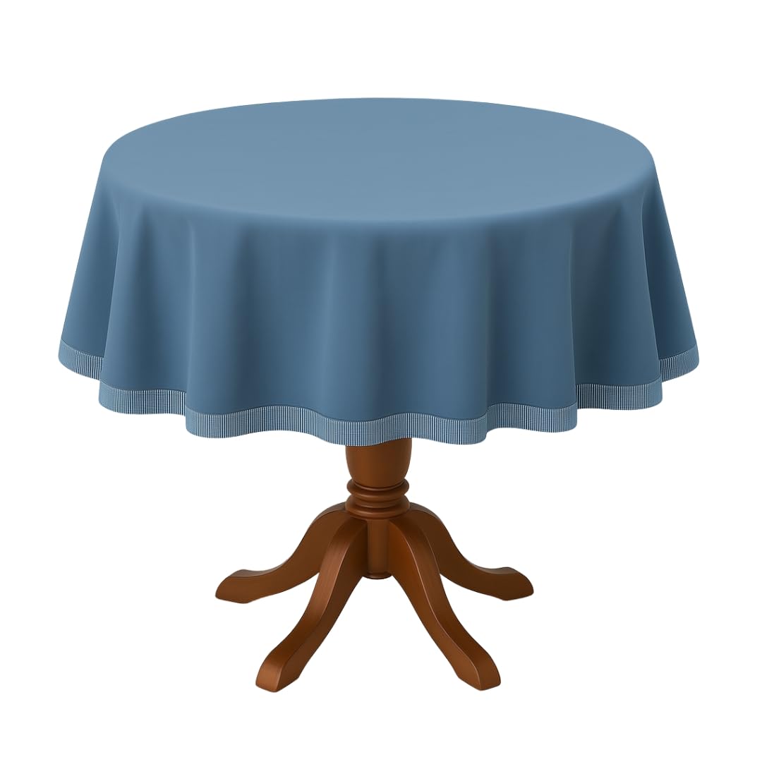 Baron Barclay Deluxe Suede Round Table Cover - 54" - Light Blue