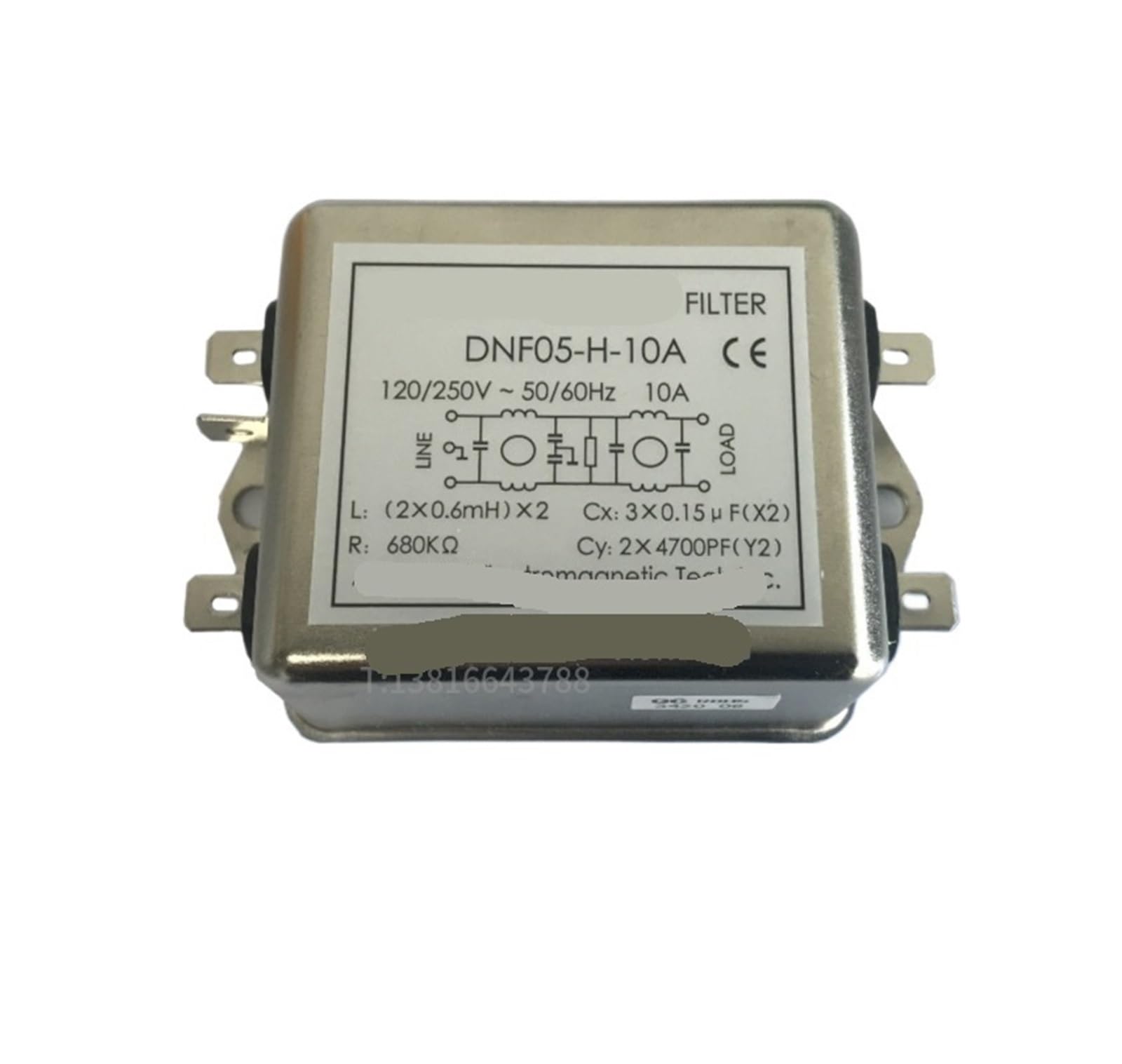 WBBAYDRFR Single Phase DNF05-H-3A AC 5A Power Filter 6A 10A 15A 20A(DNF05-H-10A)