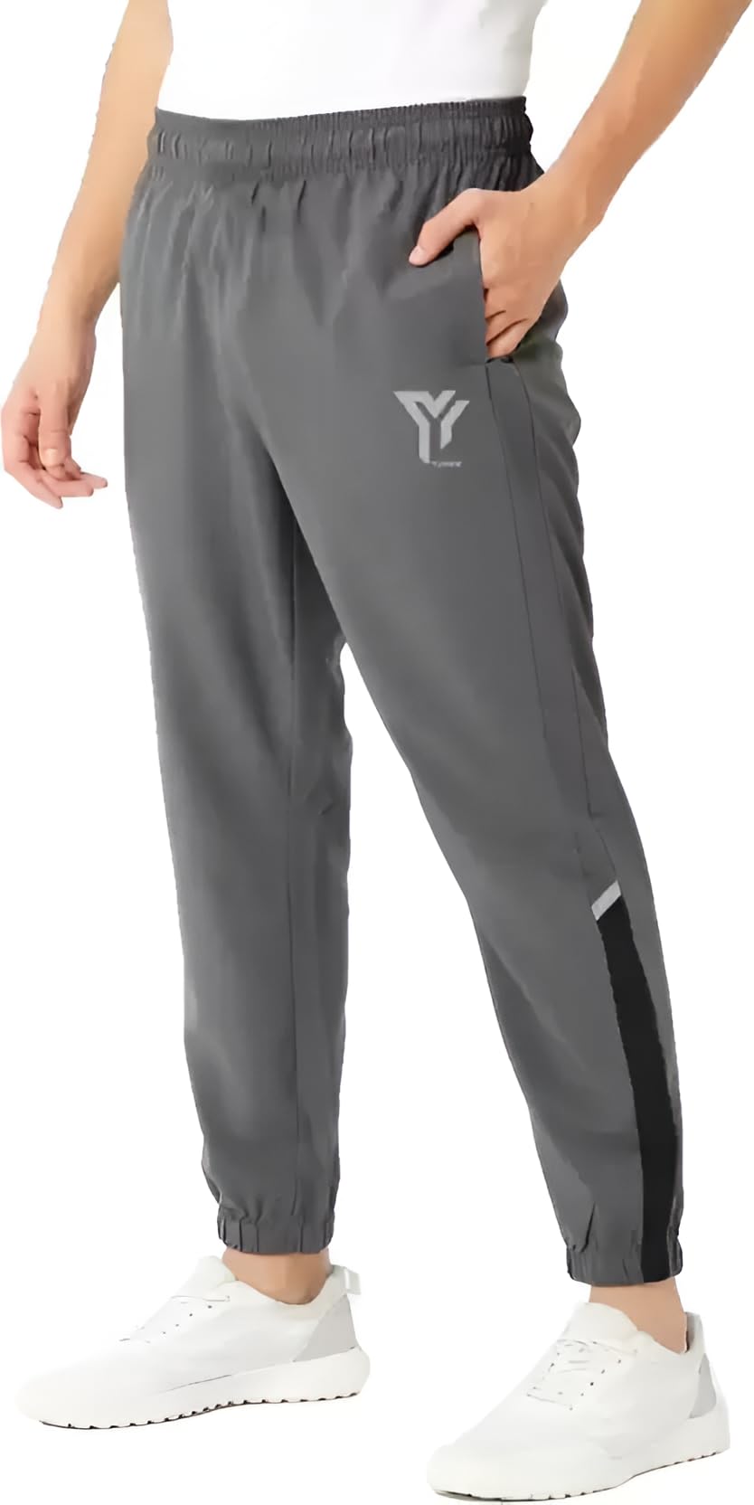 YUNEK Men's Polyester Regular Fit Track Pant Lower Joggers