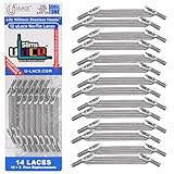 U-Lace uLace Slims No-Tie Shoelaces - Elastic Shoe Laces for Sneakers | Stretchy, Elastic Laces - Light Gray