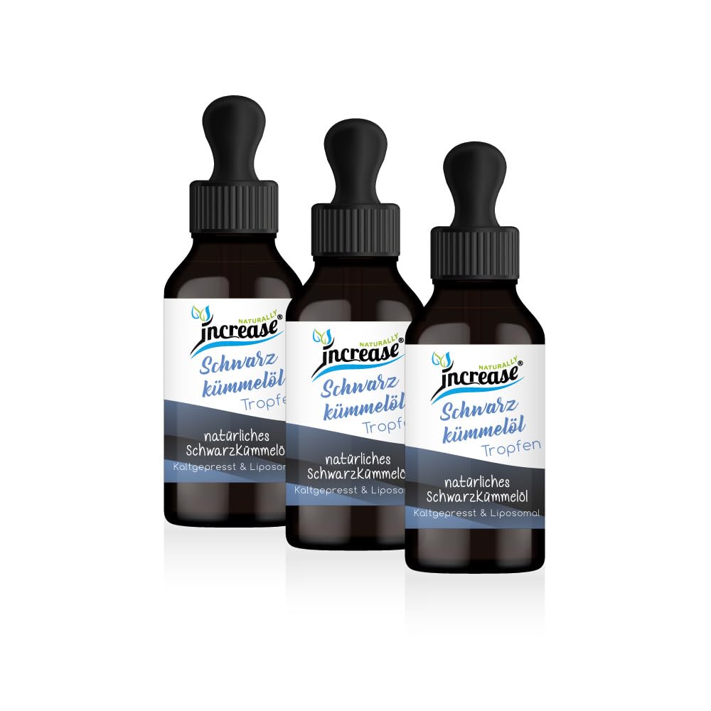 Nimm 3, zahl 2 Aktion Liposomale Schwarzkümmelöl Tropfen hochdosiert - 2000mg Schwarzkümmelöl pro Tag (180.000mg in 3 Flaschen) - MCT Öl C8 & C10