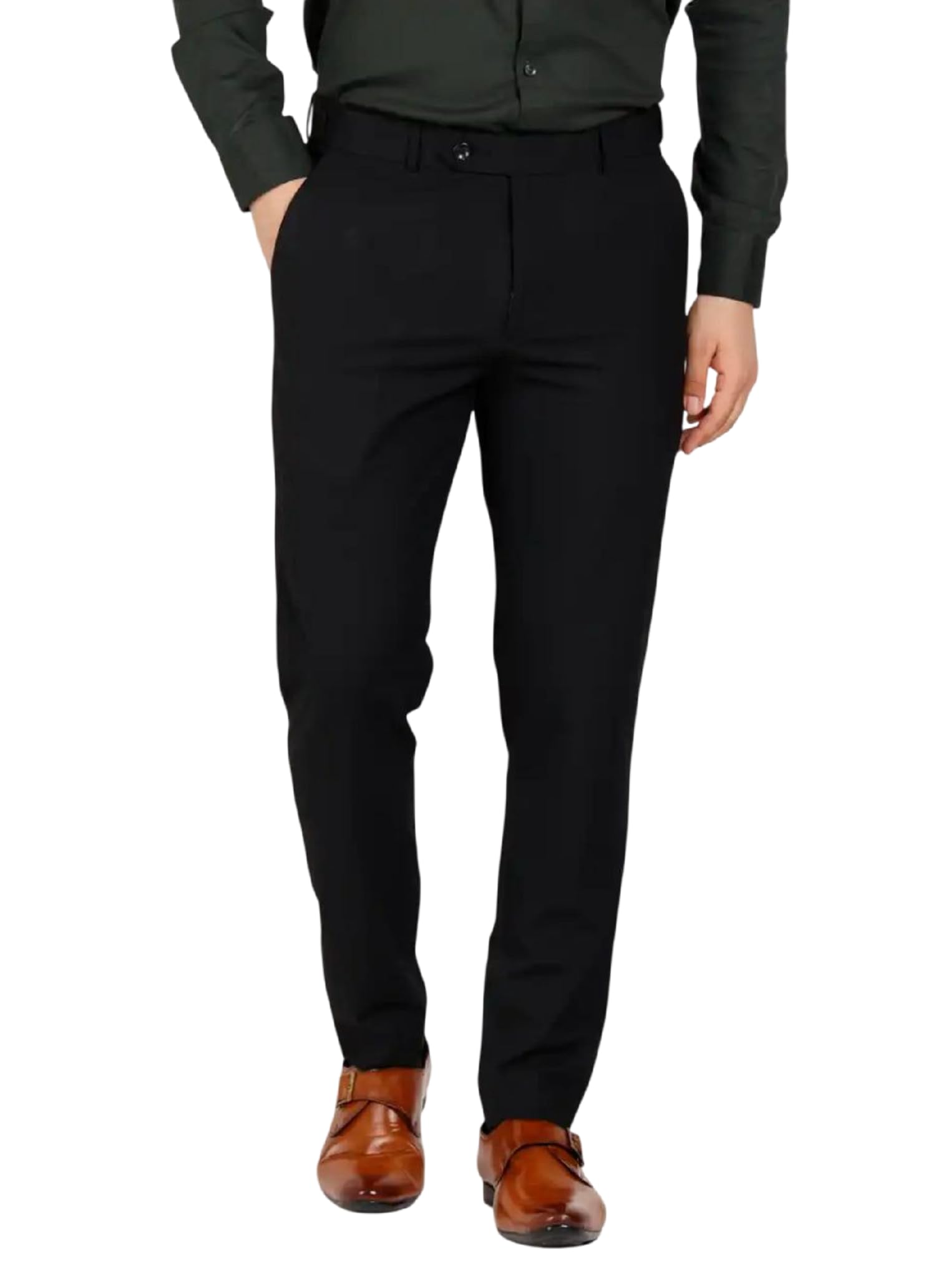 urbanvora Men's Slim Fit Stretchable Trousers Pant with Pockets | Lycra Blend | Wrinkle-Resistant, Breathable, Ideal for Office, Casual Wear-picture-56