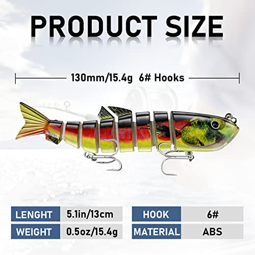 image for Keenjorika Fishing Lures Multi Jointed Fish Fishing Kits, Slow Sinking