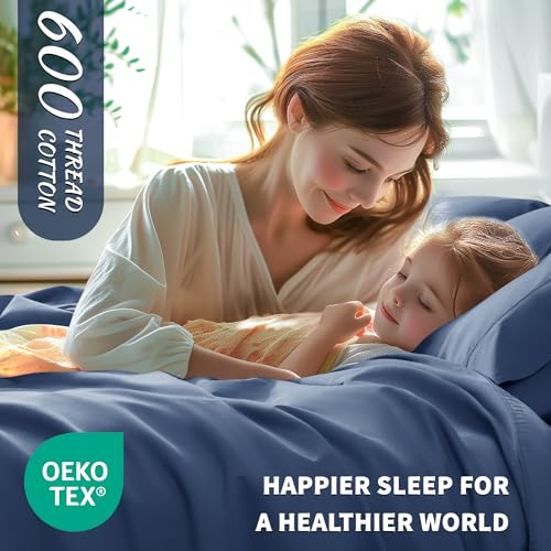 image for Shilucheng 100% Cotton King Size Sheets Set - 600 Thread Count，Luxur