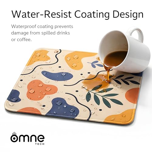 Image of Mousepad for Desk | Smooth Waterproof Surface, Anti-Slip Rubber Base, Durable & Comfortable Mouse Pad for Office, Laptop & Computer (Leaf Wave Patten)
