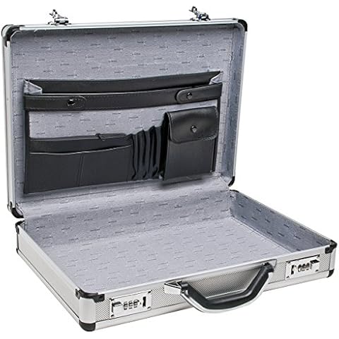RoadPro SPC-931R 17.5" x 4" x 13" Silver Aluminum Briefcase,Medium Cover