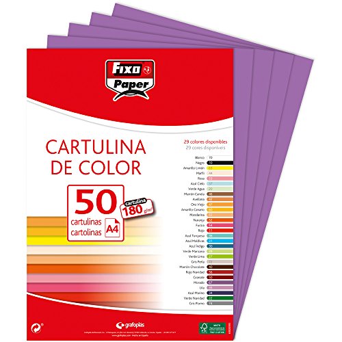 Fixo Paper 11110367 – Packung mit A4-Papier, 50 Stück, Violett, 180 g