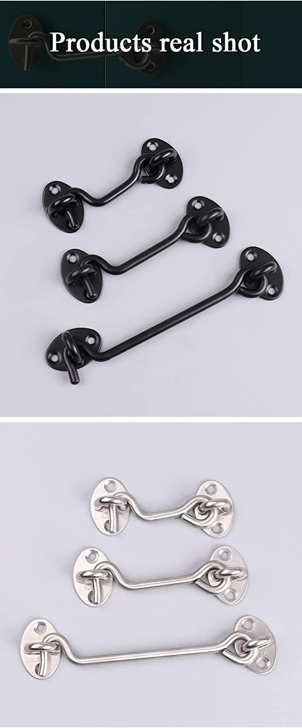 Barrel Slide Door Bolts Barn Hook Latch Lock for Window Bedroom Sliding(Brushed Silver,4 inches)